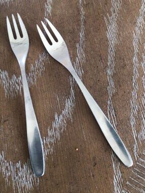 Vintage WMF Cromargan Cocktail Seafood Forks Set of 2 Stainless Steel Germany 6”